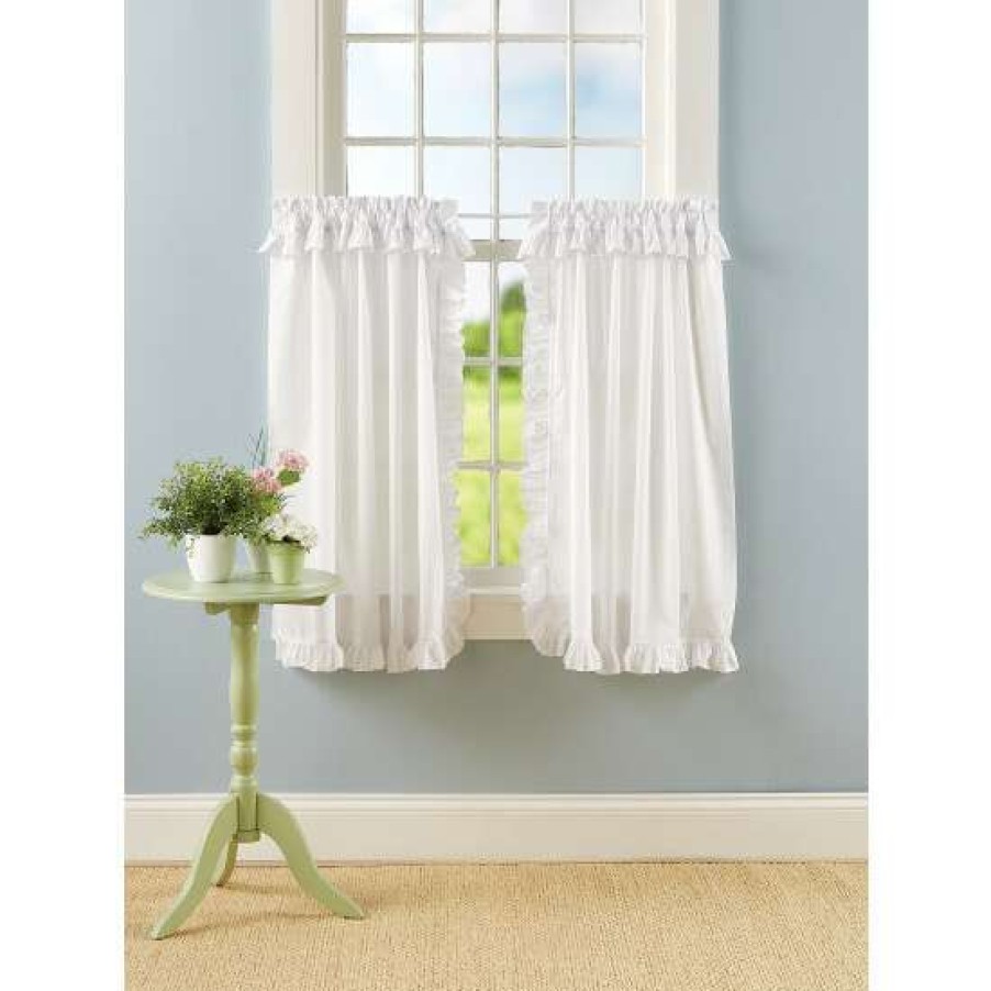 Curtains & Drapes * | Hot Sale Vermont Country Store Narrow Ruffles Rod Pocket Priscilla Tiers