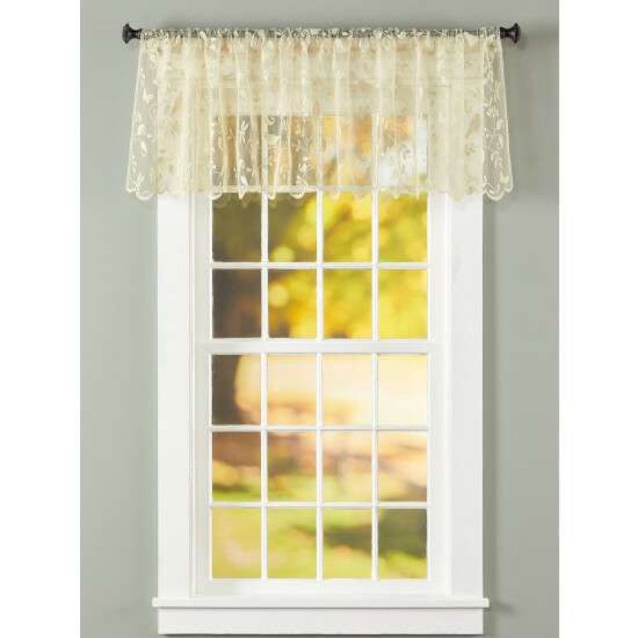 Valances * | Hot Sale Vermont Country Store Birdsong Lace Rod Pocket Tailored Valance