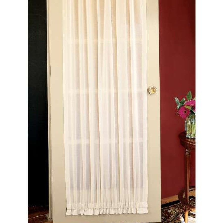 Curtains & Drapes * | Best Reviews Of Vermont Country Store Cotton Voile Semi-Sheer Rod Pocket Door Panel