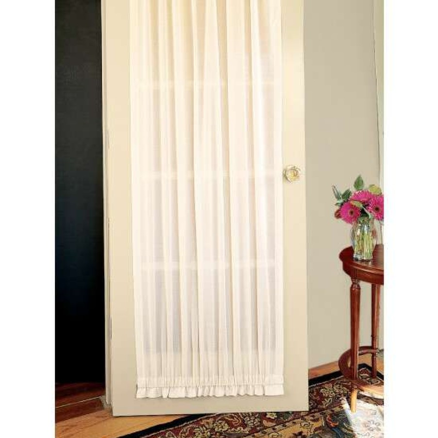 Curtains & Drapes * | Best Reviews Of Vermont Country Store Cotton Voile Semi-Sheer Rod Pocket Door Panel