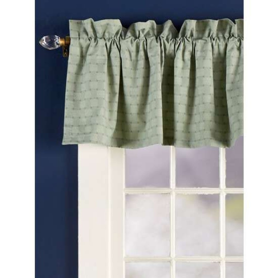 Valances * | Cheapest Vermont Country Store Tonal Check Lined Rod Pocket Tailored Valance