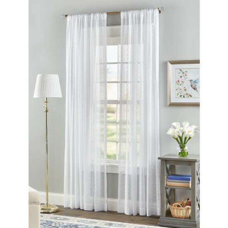 Curtains & Drapes * | Top 10 Vermont Country Store Lacy Medallion Rod Pocket Panel