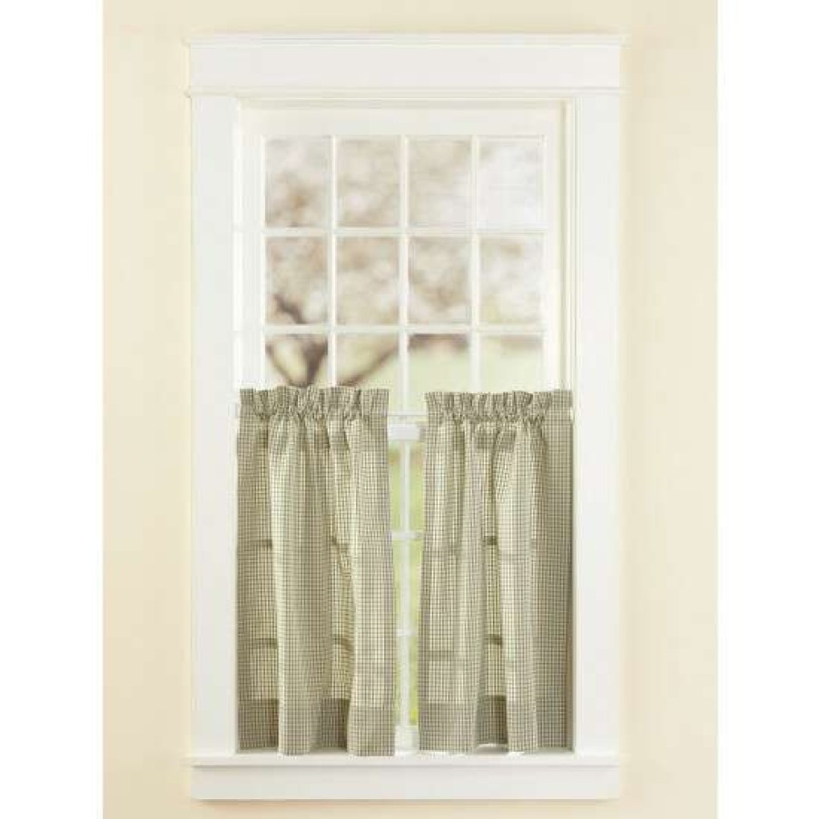 Curtains & Drapes * | Buy Vermont Country Store Colebrook Check Rod Pocket Tiers