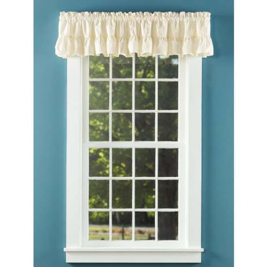 Valances * | Best Deal Vermont Country Store Wide Ruffles Rod Pocket Tailored Valance