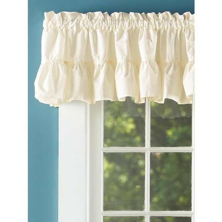 Valances * | Best Deal Vermont Country Store Wide Ruffles Rod Pocket Tailored Valance