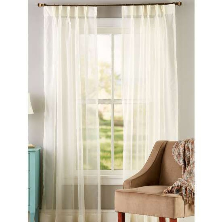 Curtains & Drapes * | Brand New Vermont Country Store Classic Sheers 72 Inch Pinch Pleat Curtains