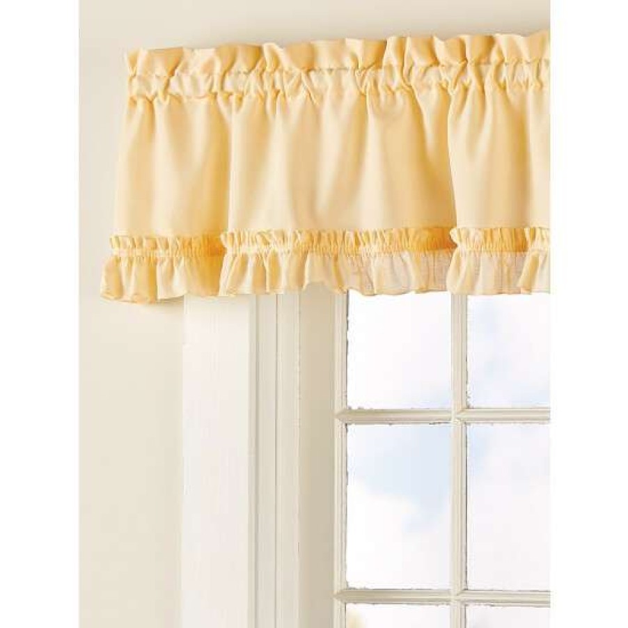 Valances * | Promo Vermont Country Store Classic Solid Ruffles Rod Pocket Tailored Valance