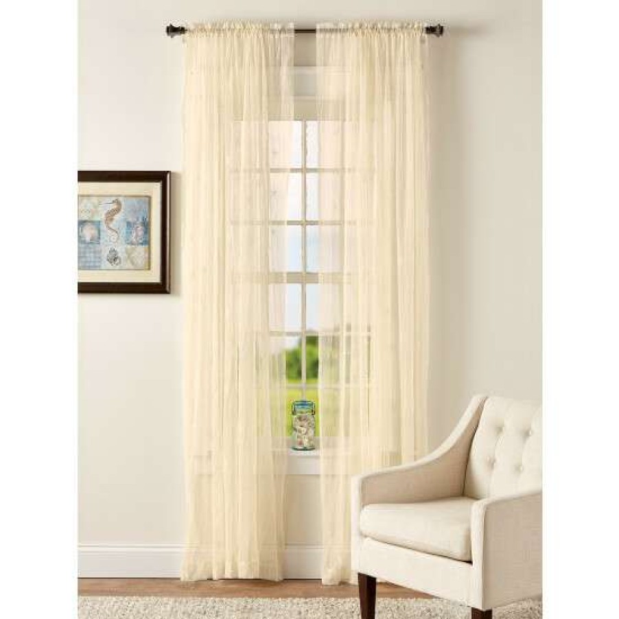 Curtains & Drapes * | Brand New Vermont Country Store Seaside Lace Rod Pocket Panel Or Tier