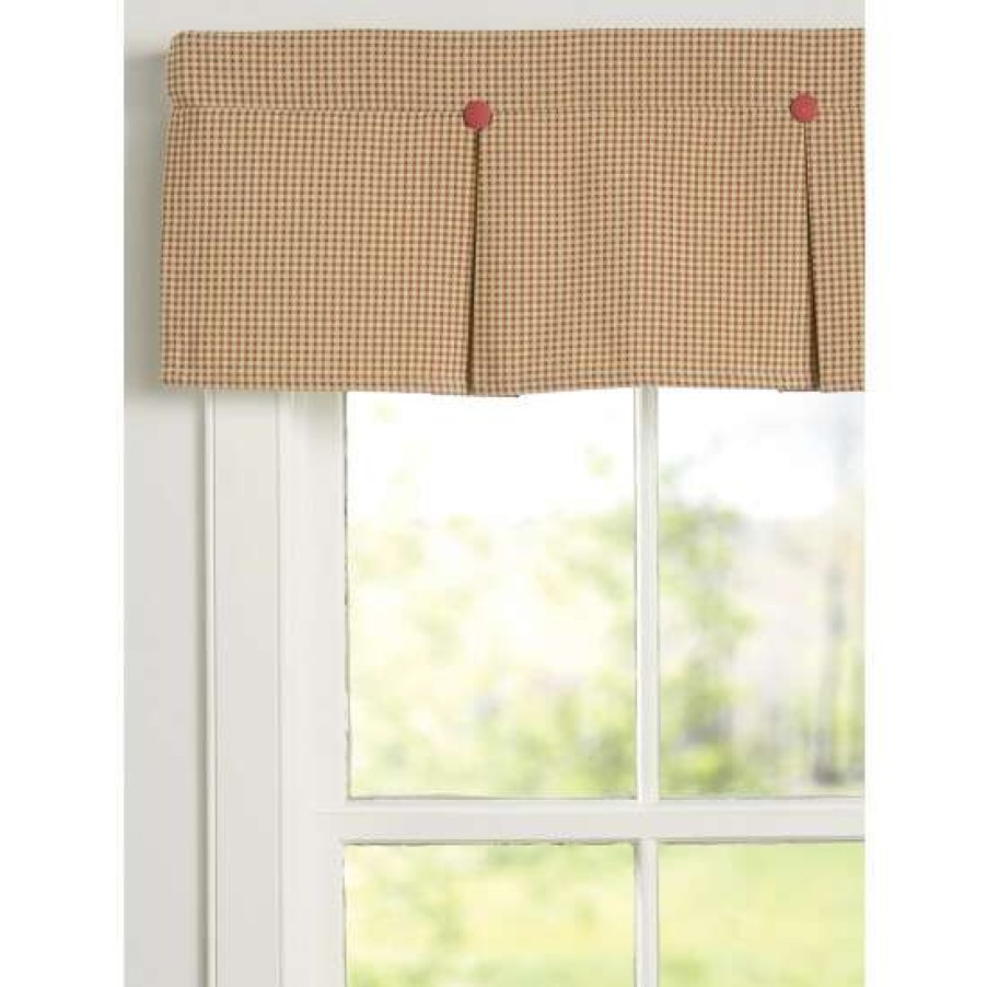 Valances * | Best Deal Vermont Country Store Colebrook Check Lined Pleated Button Valance