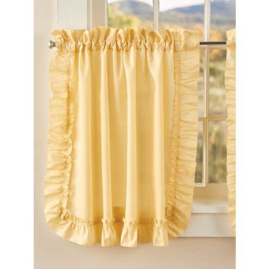 Curtains & Drapes * | Best Sale Vermont Country Store Classic Solid Ruffles Rod Pocket Tiers