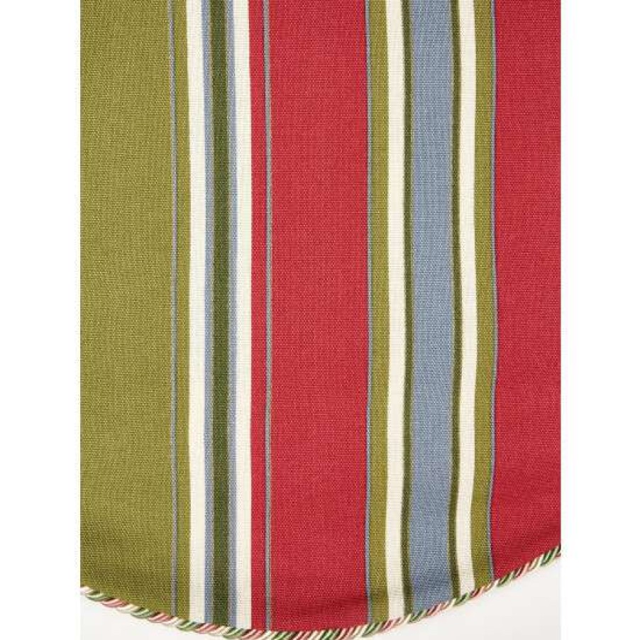 Valances * | Cheap Vermont Country Store Hearthwood Stripe Scalloped Valance With Corded Trim