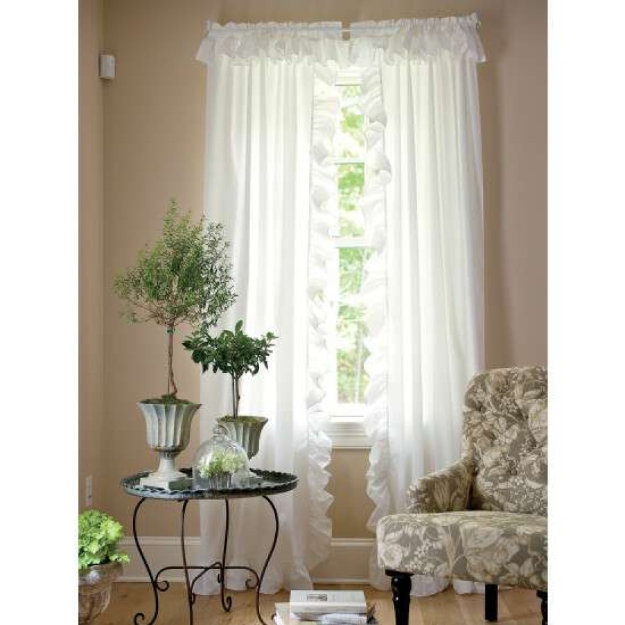 Curtains & Drapes * | Wholesale Vermont Country Store Wide Ruffles Rod Pocket Curtains