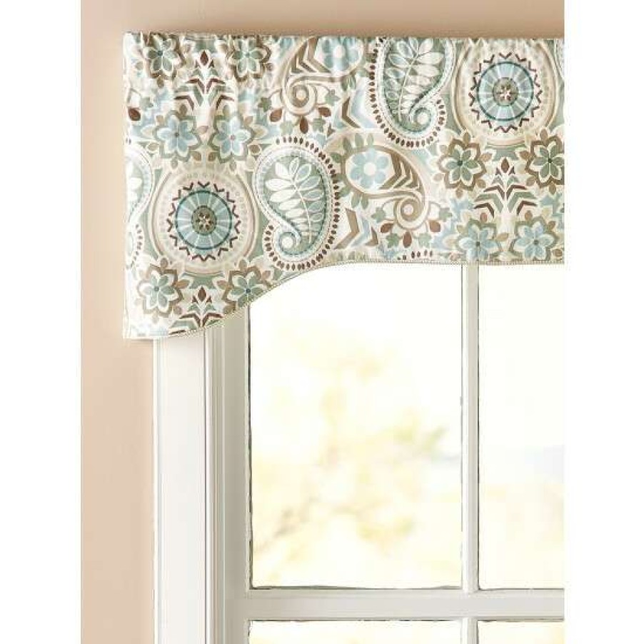 Valances * | Best Deal Vermont Country Store Paisley Palette Lined Rod Pocket Arch Valance Natural Multi