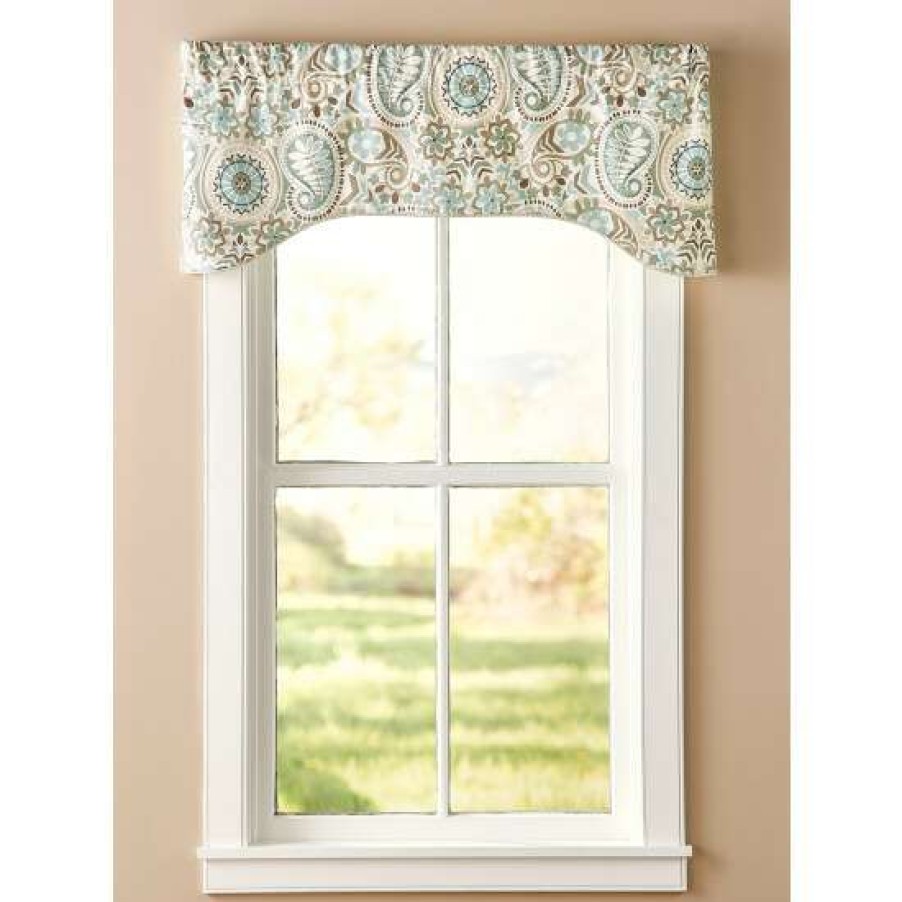 Valances * | Best Deal Vermont Country Store Paisley Palette Lined Rod Pocket Arch Valance Natural Multi