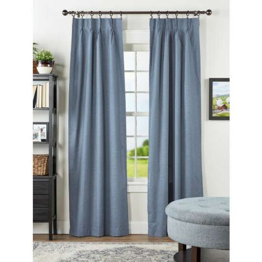 Curtains & Drapes * | Best Deal Vermont Country Store Highgate Manor Lined 48 Inch Pinch Pleat Curtains Blue