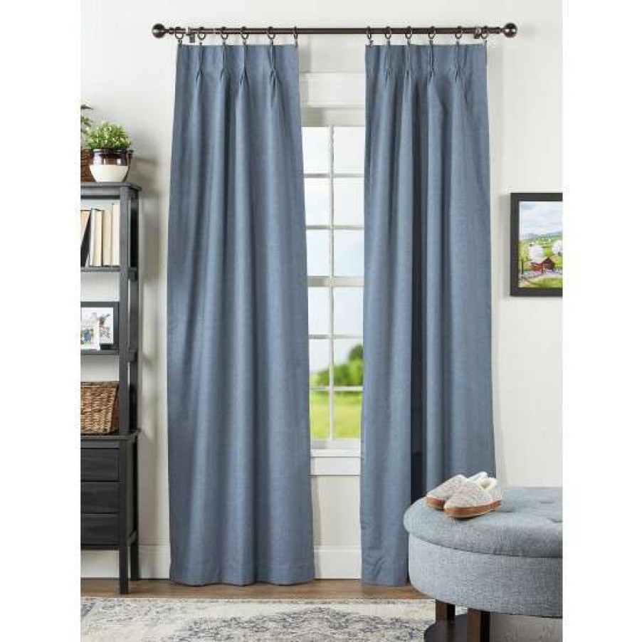 Curtains & Drapes * | Best Deal Vermont Country Store Highgate Manor Lined 48 Inch Pinch Pleat Curtains Blue