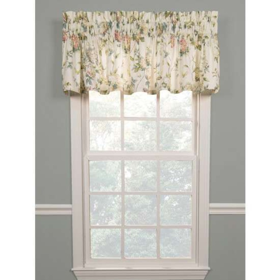 Valances * | Best Reviews Of Vermont Country Store Whispering Hydrangea Rod Pocket Tailored Valance