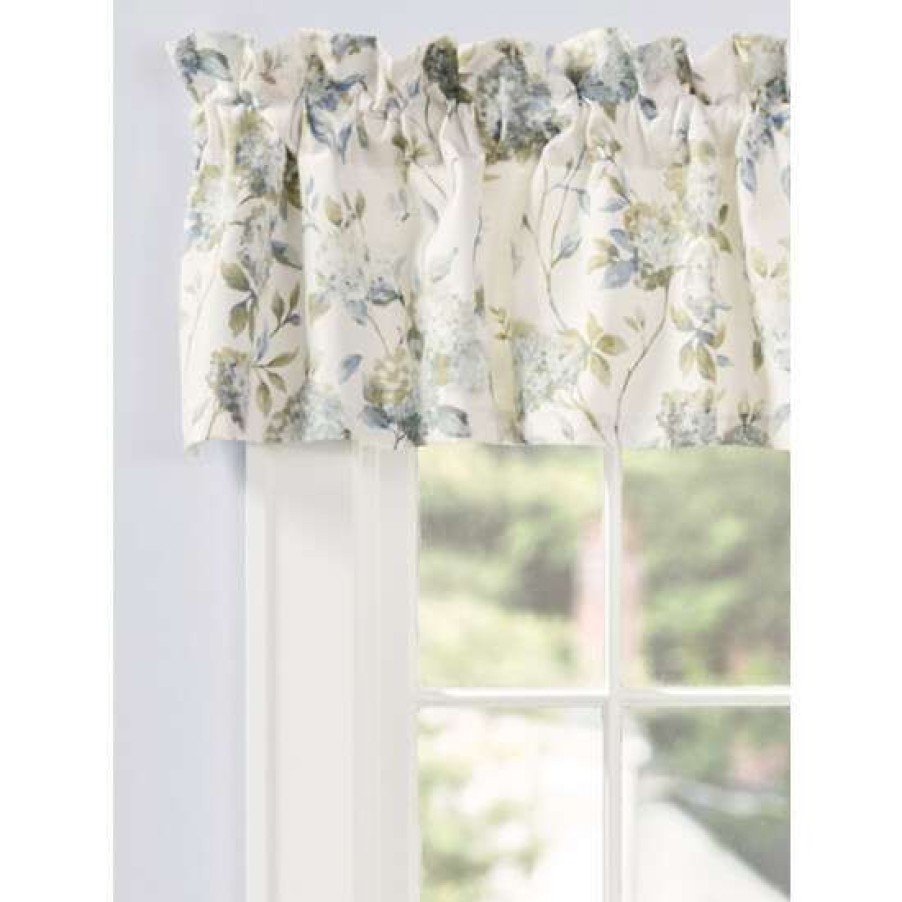 Valances * | Best Reviews Of Vermont Country Store Whispering Hydrangea Rod Pocket Tailored Valance