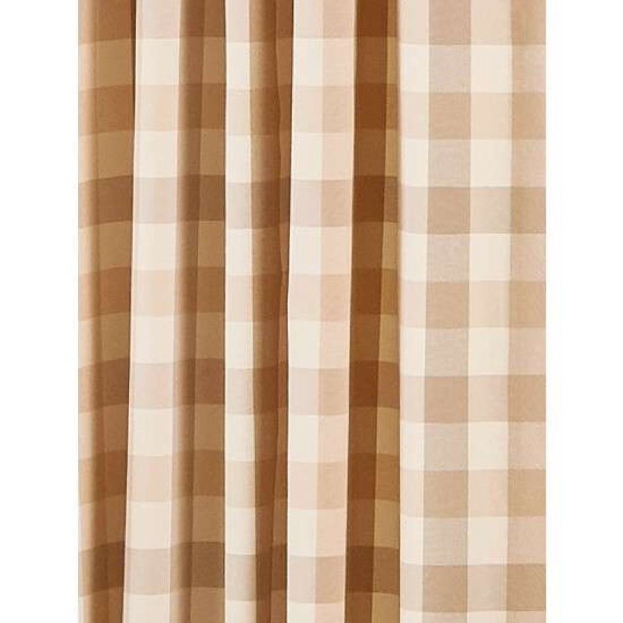 Valances * | Flash Sale Vermont Country Store Moire Plaid Lined Rod Pocket Princess Swag Pair