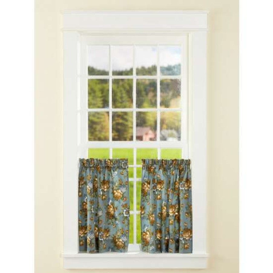 Curtains & Drapes * | Promo Vermont Country Store Tapestry Rose Rod Pocket Tiers