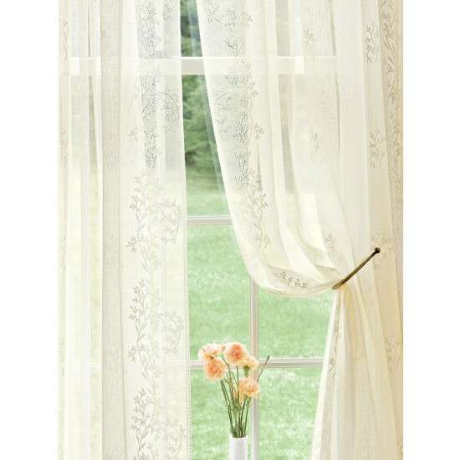 Curtains & Drapes * | New Vermont Country Store Divine Sheer Rod Pocket Tier Or Panel