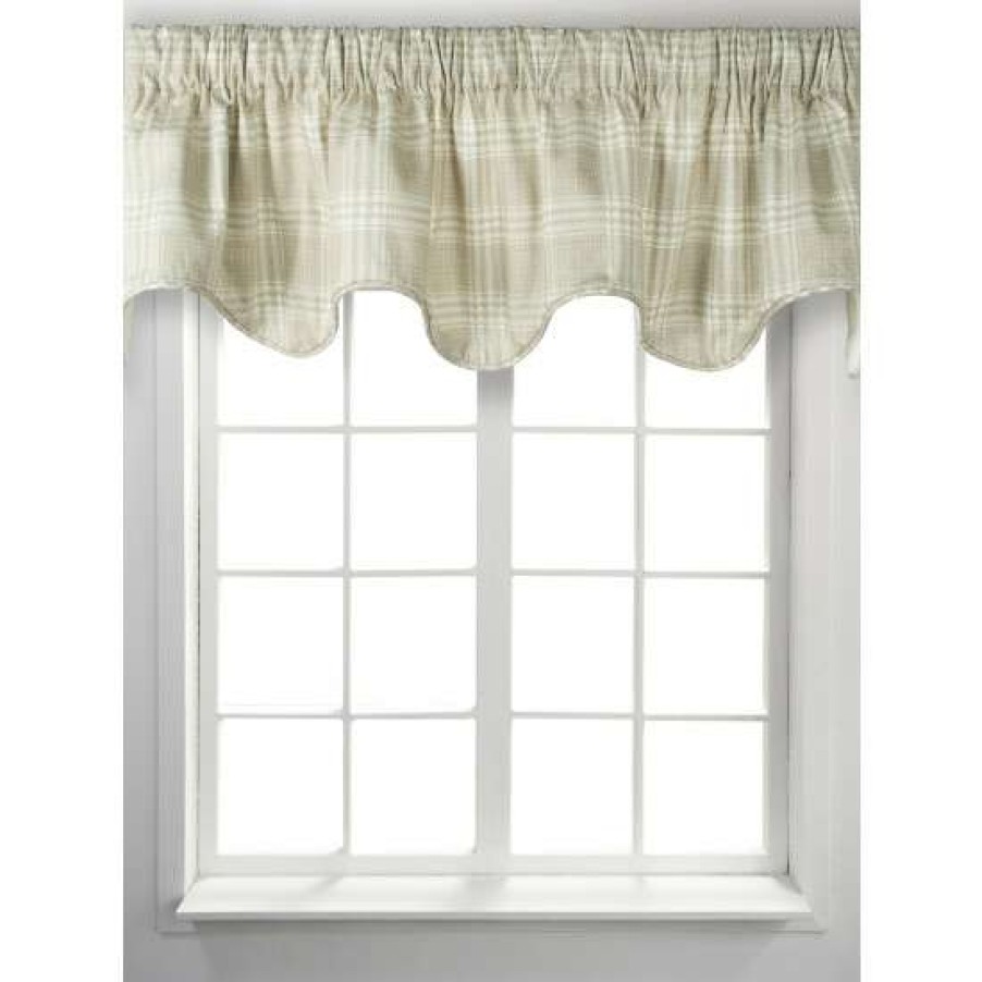 Valances * | Budget Vermont Country Store Bentley Plaid Lined Rod Pocket Scalloped Valance