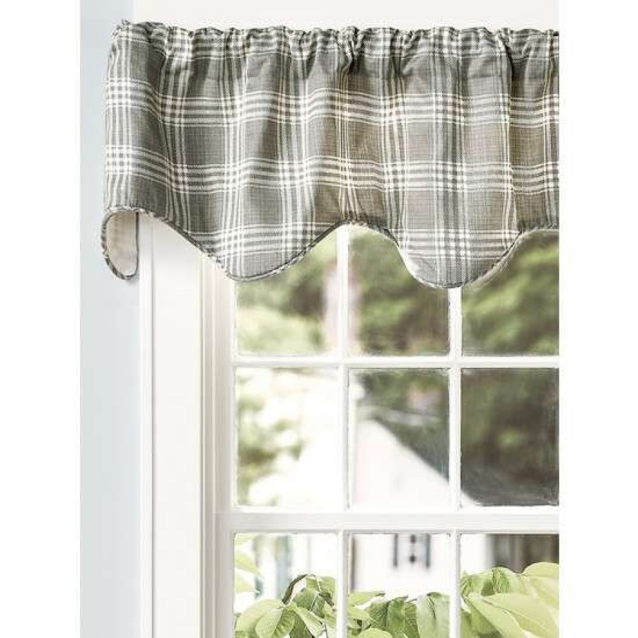 Valances * | Budget Vermont Country Store Bentley Plaid Lined Rod Pocket Scalloped Valance