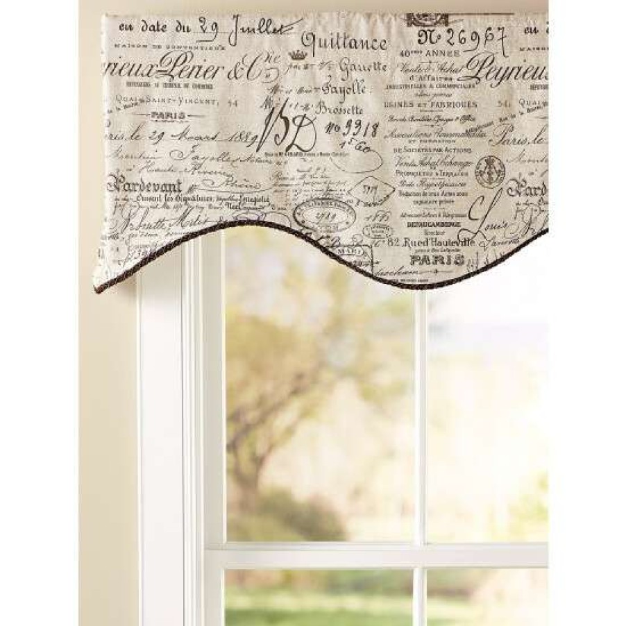 Valances * | Cheap Vermont Country Store Parisian Note Lined Rod Pocket Scalloped Valance