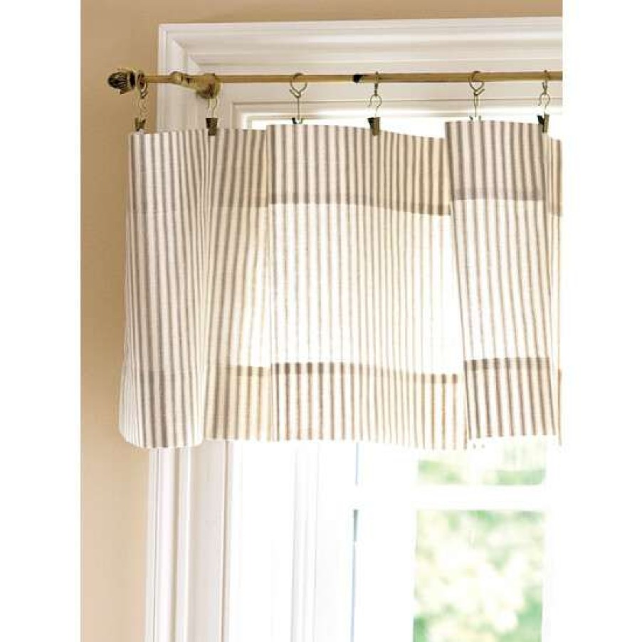 Valances * | Best Reviews Of Vermont Country Store Ticking Stripe Rod Pocket Tailo Valance