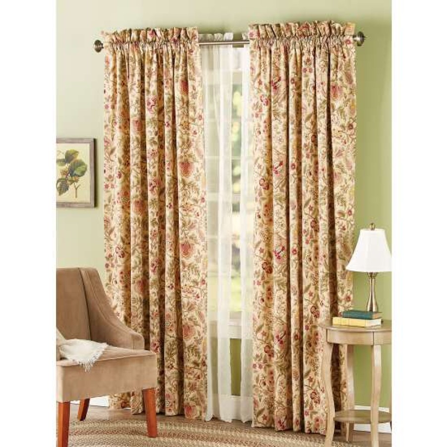 Curtains & Drapes * | Flash Sale Vermont Country Store Hatfield Floral Lined Rod Pocket Curtains