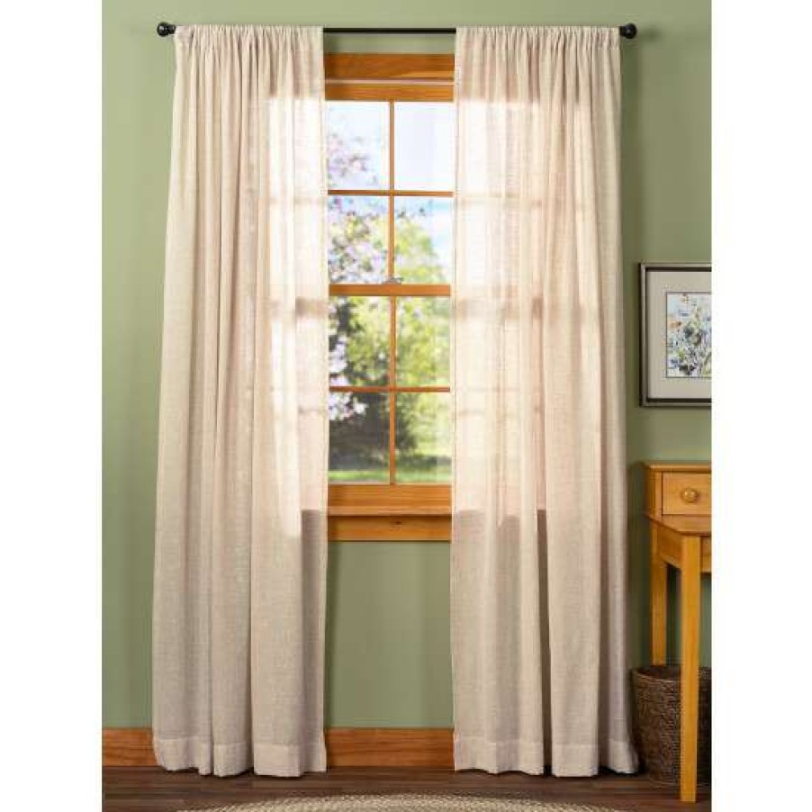 Curtains & Drapes * | Best Pirce Vermont Country Store Sheer Linen Rod Pocket Curtains