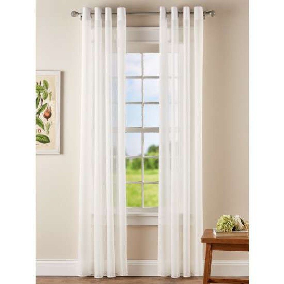 Curtains & Drapes * | Promo Vermont Country Store Weighted Corded-Hem Sheer Grommet Top Panel