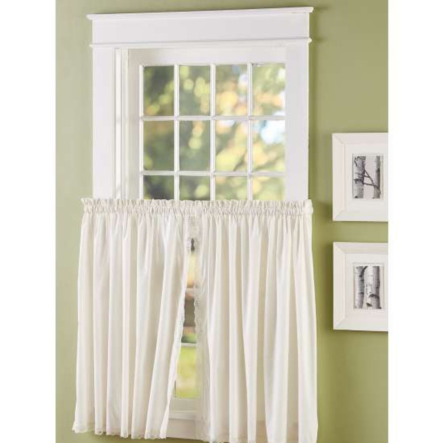 Curtains & Drapes * | New Vermont Country Store Jane'S Lace Rod Pocket Tiers