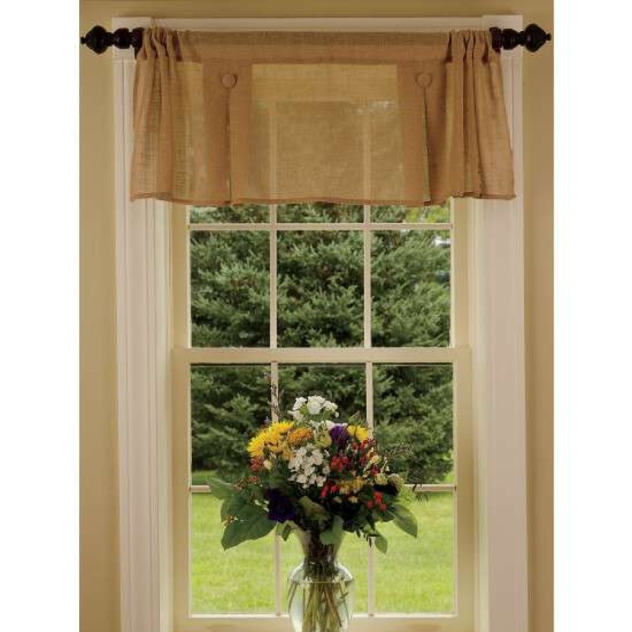 Valances * | Best Pirce Vermont Country Store Sheer Linen Rod Pocket 2-Button Pleated Valance