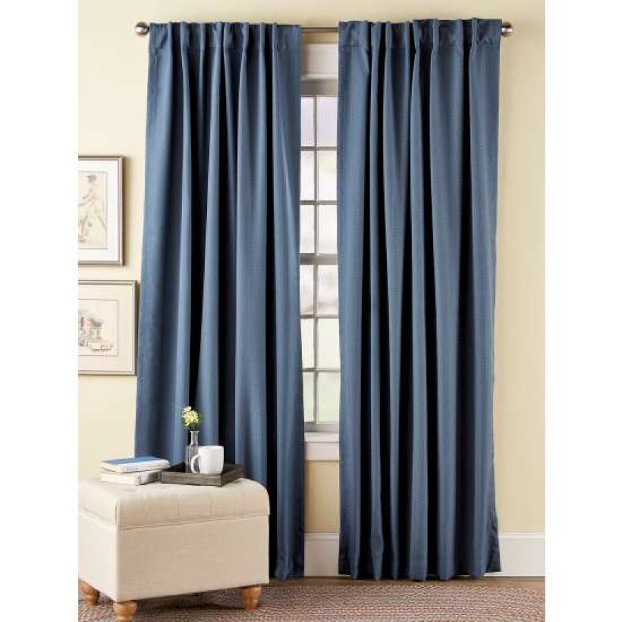 Curtains & Drapes * | Deals Vermont Country Store Hudson Dot Room-Darkening Rod Pocket Curtains With Back Tabs