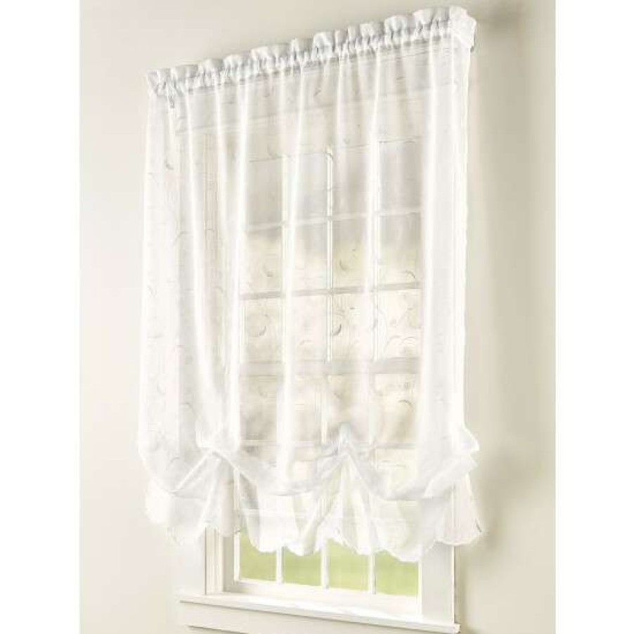 Valances * | Cheap Vermont Country Store Hathaway Sheers Rod Pocket Balloon Panel