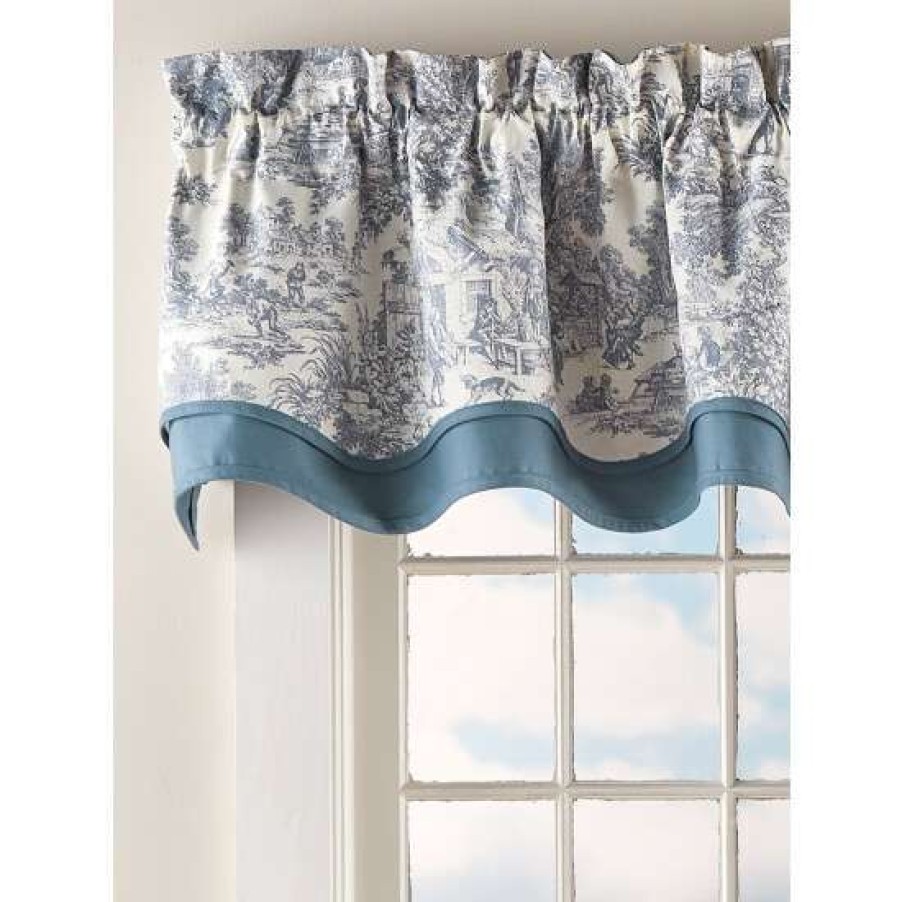 Valances * | Buy Vermont Country Store Essex Toile Rod Pocket Bradford Valance