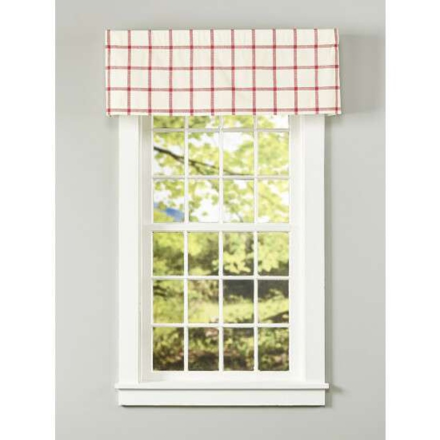 Valances * | Top 10 Vermont Country Store Windowpane Plaid Rod Pocket Tailo Valance