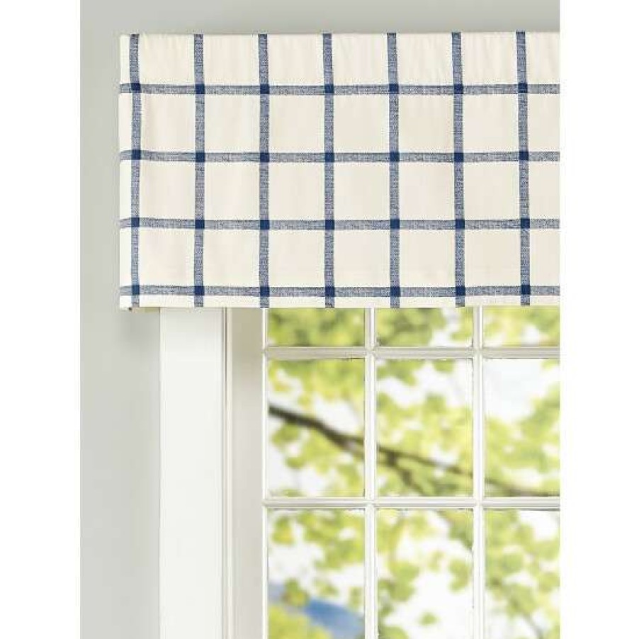 Valances * | Top 10 Vermont Country Store Windowpane Plaid Rod Pocket Tailo Valance