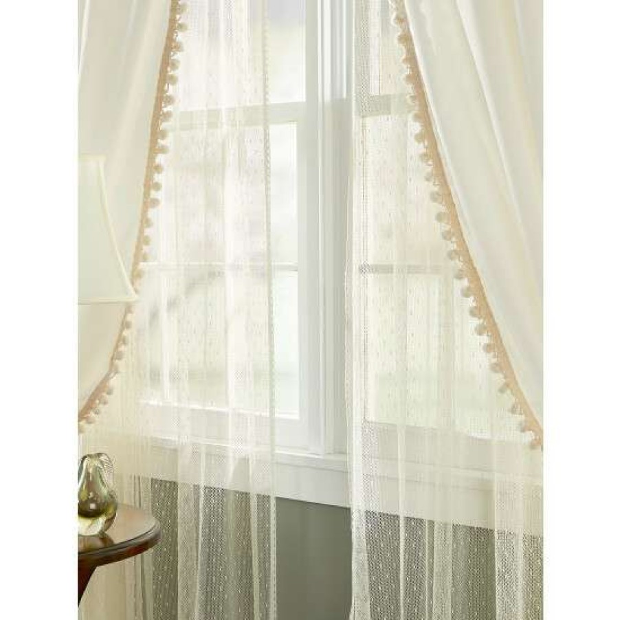 Curtains & Drapes * | Wholesale Vermont Country Store Point D'Esprit Rod Pocket Sheer Curtain Panel