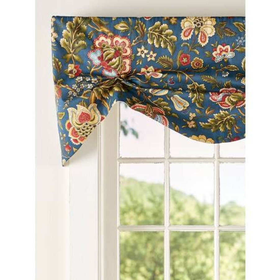 Valances * | Best Pirce Vermont Country Store Hatfield Floral Lined Rod Pocket Tuck Valance