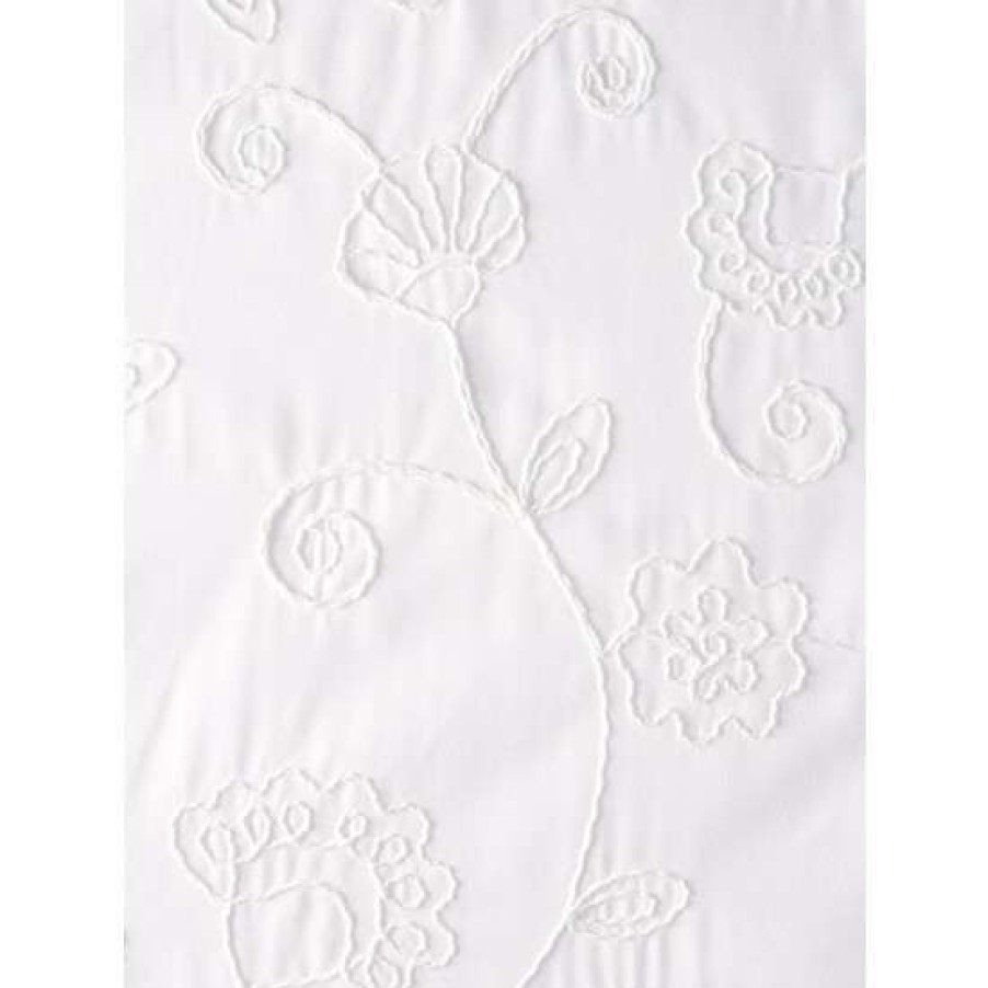 Curtains & Drapes * | Promo Vermont Country Store Floret Candlewick Rod Pocket Tiers White