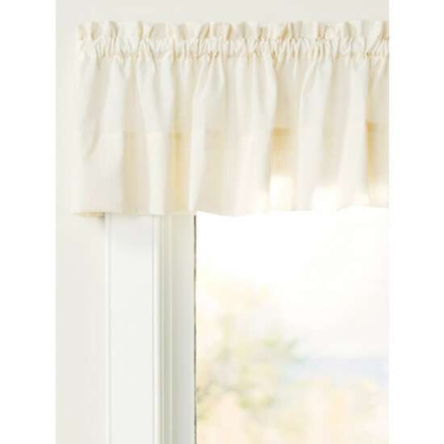 Valances * | New Vermont Country Store Striped Semi-Sheer Rod Pocket Tailored Valance