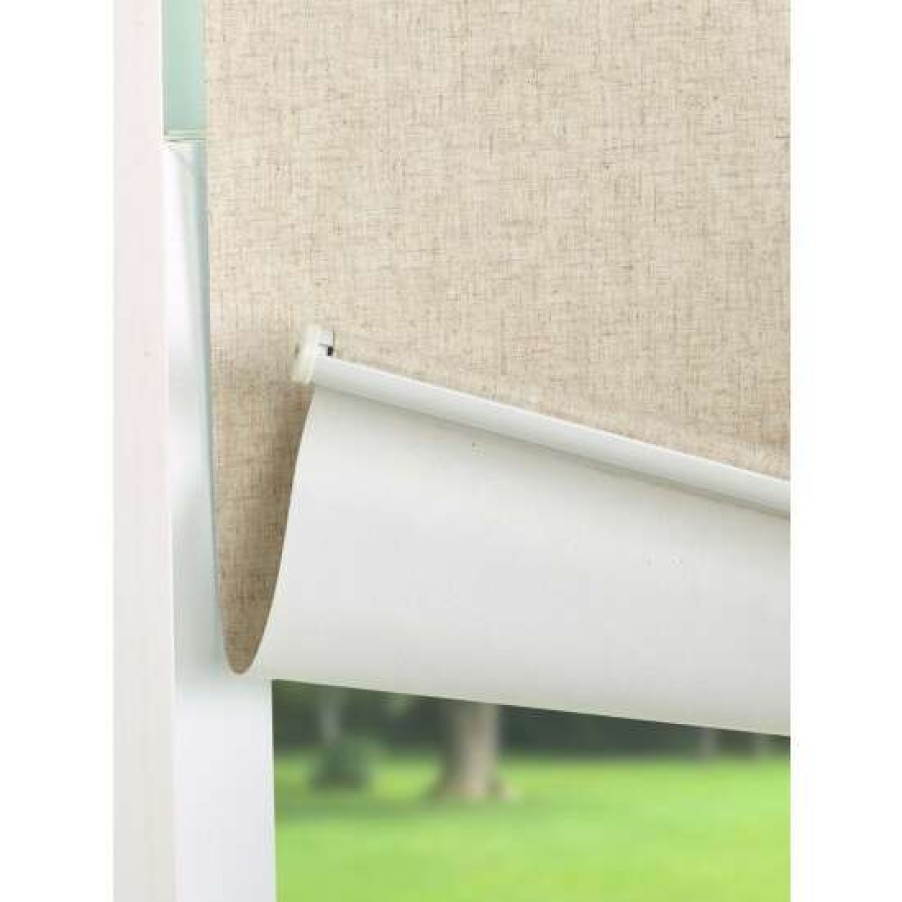 Roman Shades & Roller Shades * | Deals Vermont Country Store Blackout Cordless Blend Roller Shade Linen