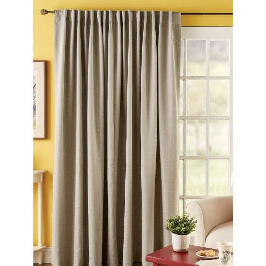 Curtains & Drapes * | Outlet Vermont Country Store Hudson Dot Room-Darkening Rod Pocket Patio Panel With Back Tabs