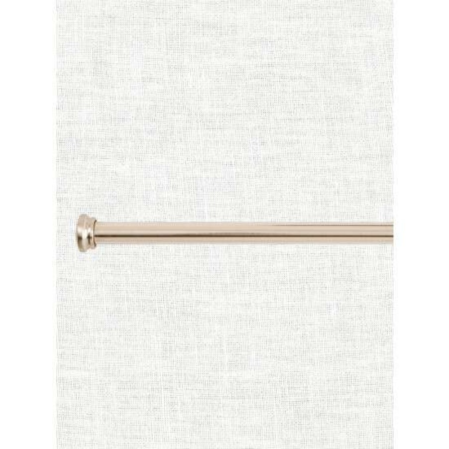 Curtain Rods & Accessories * | Flash Sale Vermont Country Store Flat Finial Curtain Rod, 1 Inch Brushed Nickel