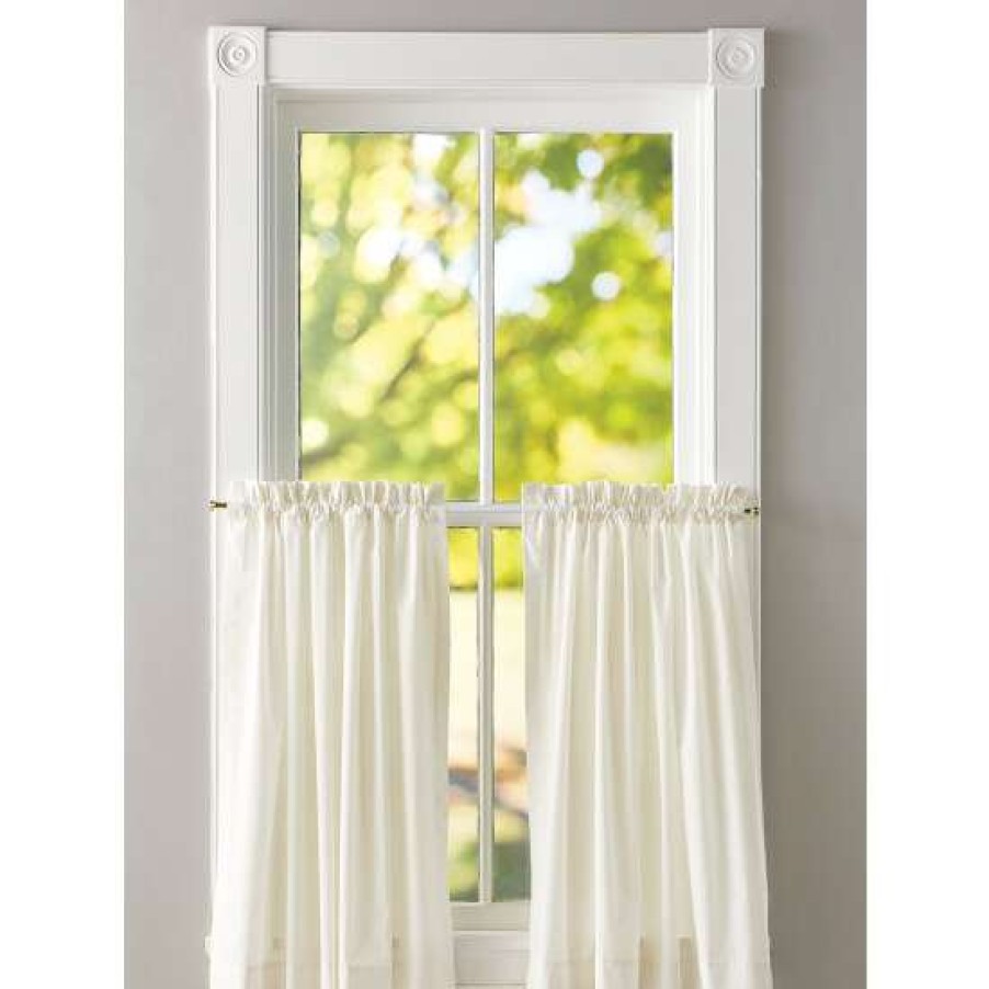 Curtains & Drapes * | Best Deal Vermont Country Store Jane'S Plain And Simple Rod Pocket Tiers