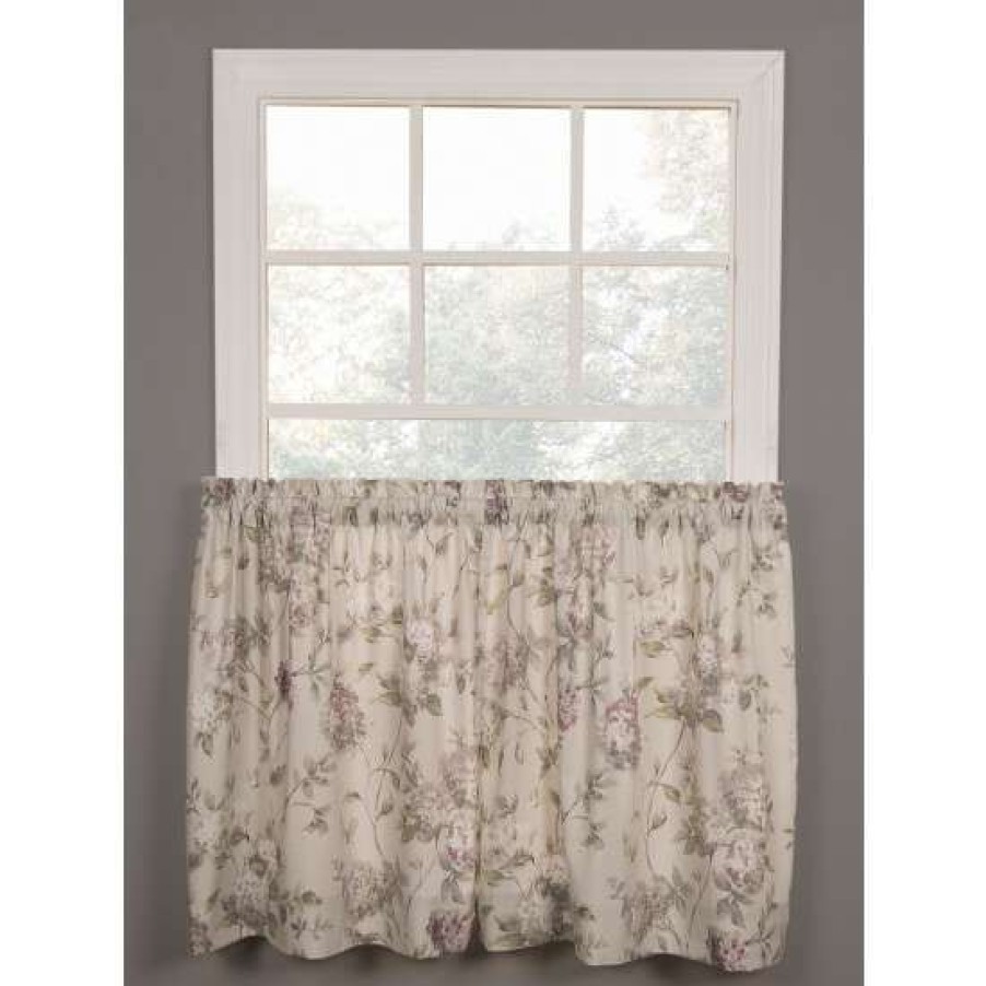 Curtains & Drapes * | Promo Vermont Country Store Whispering Hydrangea Rod Pocket Tiers