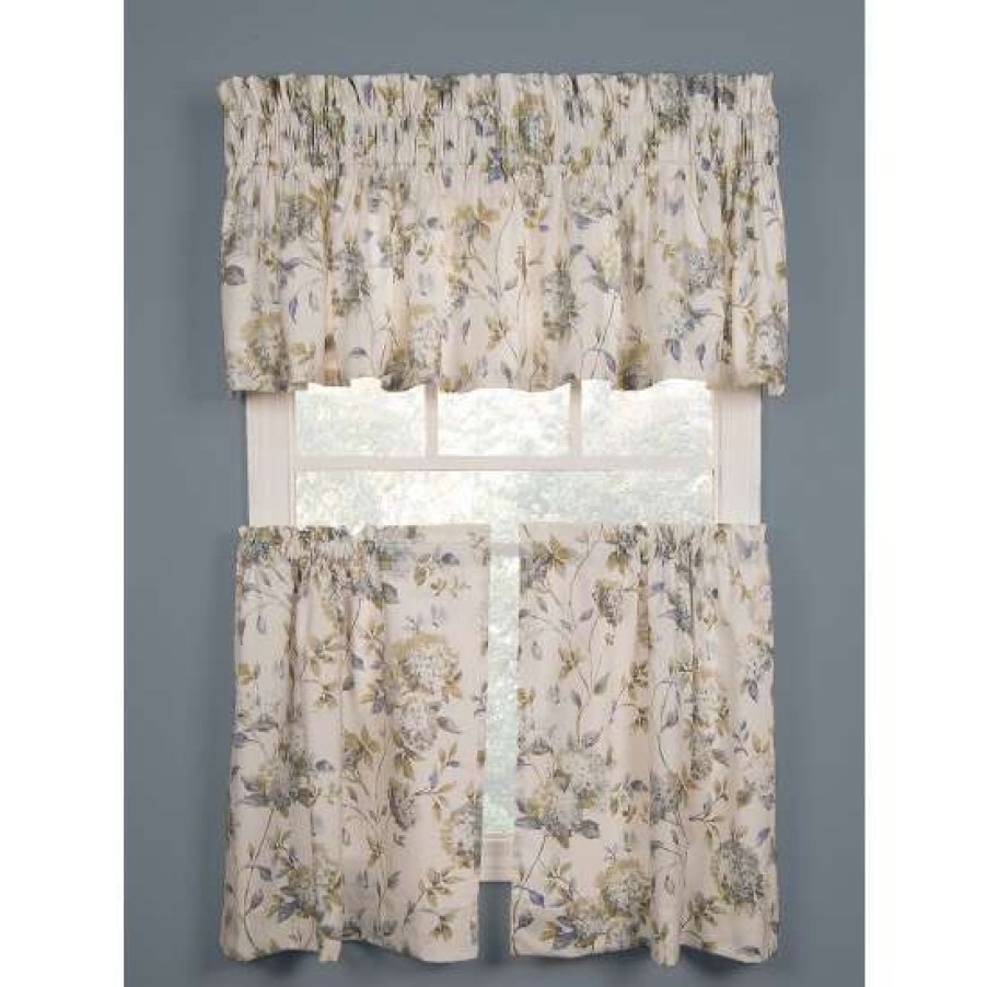 Curtains & Drapes * | Promo Vermont Country Store Whispering Hydrangea Rod Pocket Tiers