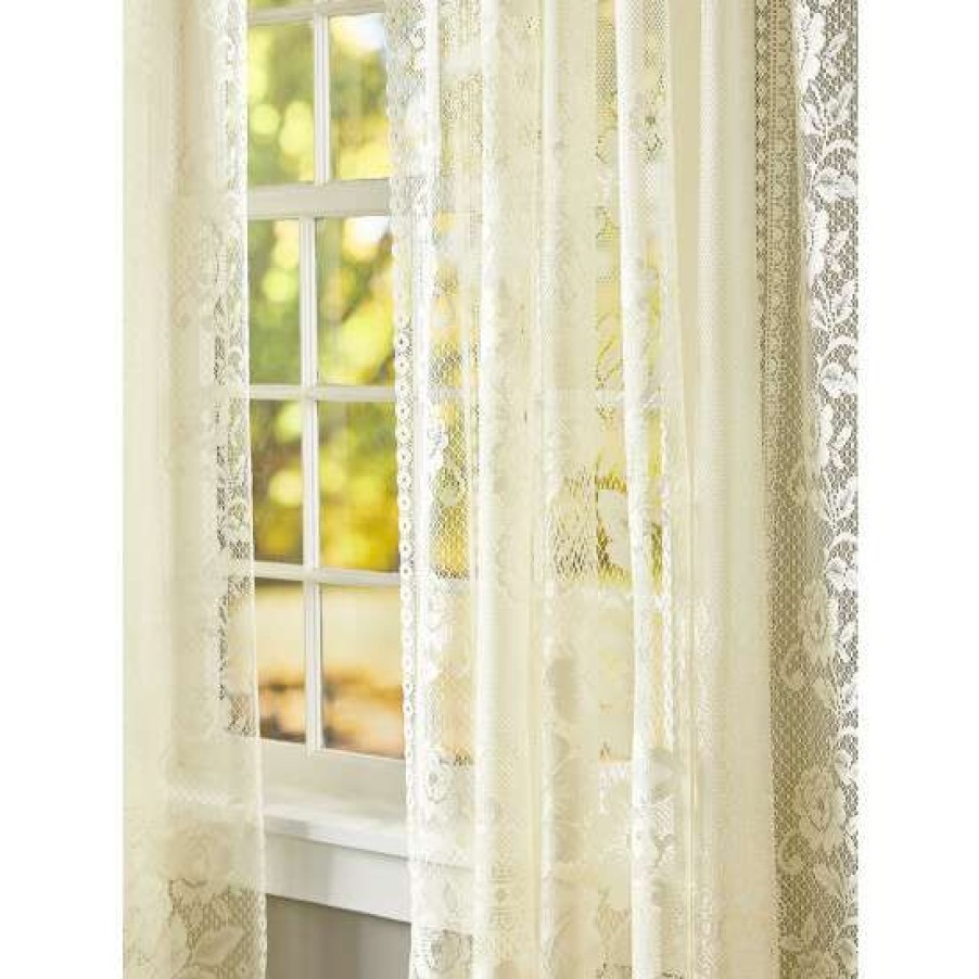 Curtains & Drapes * | Wholesale Vermont Country Store Garden Rose Lace Rod Pocket Panel